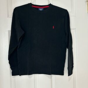 Polo by Ralph Lauren Black Crewneck  Sleepwear Shirt and pants,with Red Logo